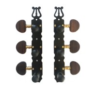 Van Gent Classical Guitar Machine Heads 219 Rosewood Buttons and Black Rollers